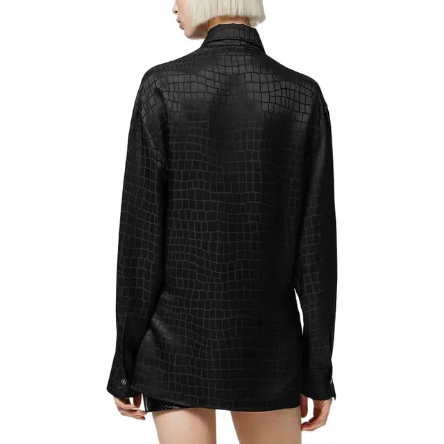 VERSACE CROC-DEVOR SILK BLEND SHIRT