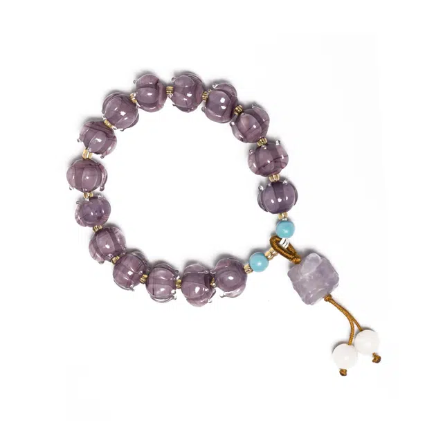 鲤晶 国风新中式 莲花珠 招财醒狮 小众简约 日常通勤 琉璃 手串 女款