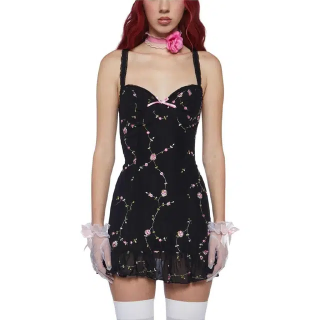 Dolls Kill Sugar Thrillz I'm Baby Mini Slip Dress