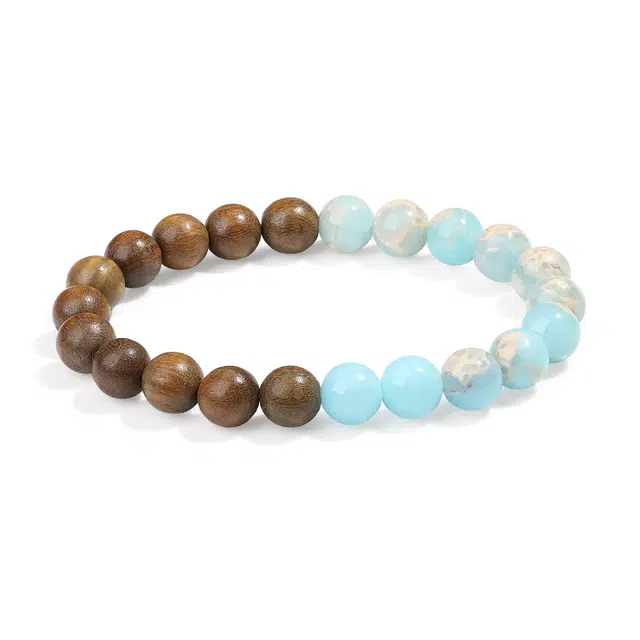 【普陀山官方已祝福】 普陀山文创 禅意木质文艺民族风复古檀木 文玩盘玩佛珠转运珠礼盒 绿檀 手串 男女同款情侣款