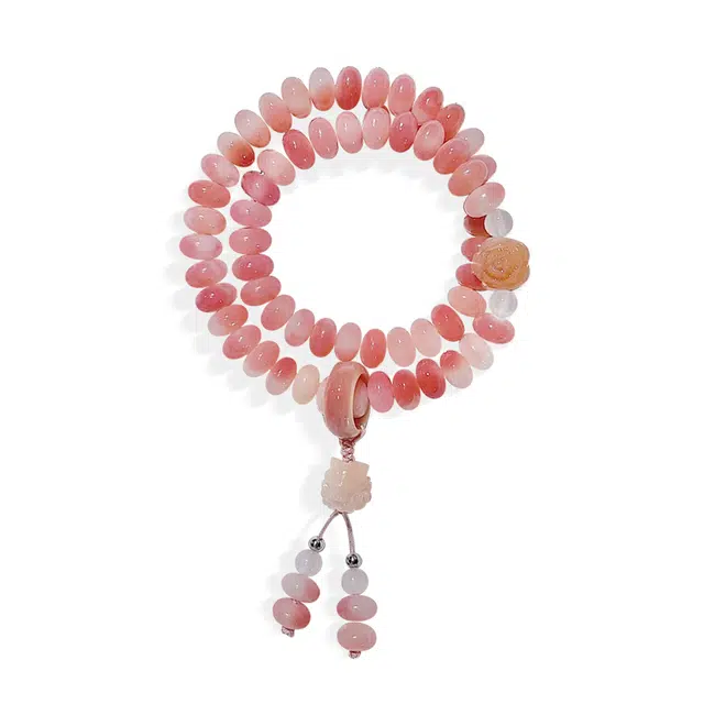 【普陀山官方已祝福】 普陀山文创 桃花朵朵清新风招桃花叠戴手链文玩盘玩国风转运珠串珠 送礼 节日礼盒 菩提子/菩提籽 手串 女款