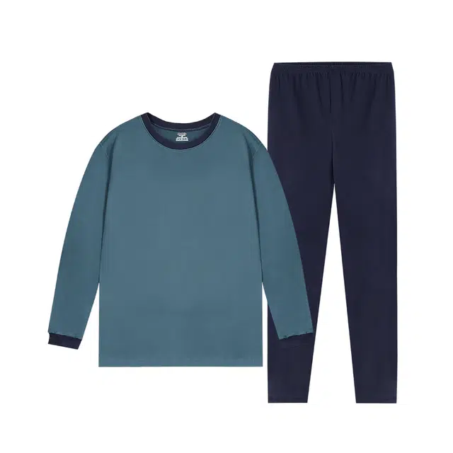 莫代尔 仿德绒打底圆领长袖秋衣秋裤保暖套装 男款