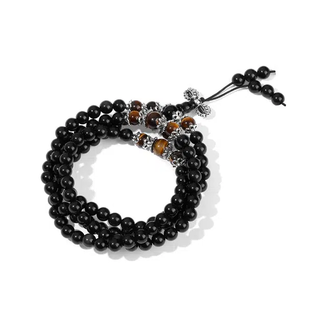 周帝王 【黑神话·悟空】藏传文化金刚降魔杵佛珠转运珠素串诸事顺利财源滚滚国风纳福国潮新中式高级感民族风 黑檀 手串 男女同款情侣款