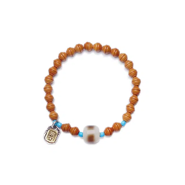 匠锁心玉 天地一线玛瑙天珠 新中式 国潮国风 招财纳福 高级 转运 守护 菩提根菩提子/菩提籽 手串 男女同款情侣款