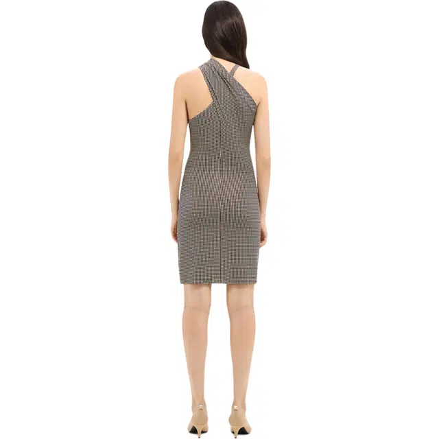 COURREGES FW24 CRISS CROSS MINI JERSEY DRESS Natural Mud Brown