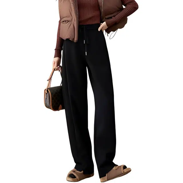 娅丽达 纯色系带简约休闲裤 女款