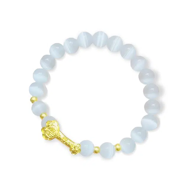 饰伴 凌月秘境  精致小众新中式国潮如意复古轻奢优雅气质 新中式 人工猫眼石 手串 男女同款情侣款