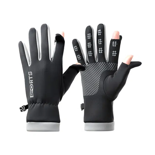 浪莎 秋冬季保暖 骑行电瓶车单车开车防风防寒 爬山加绒防滑可触屏 聚酯纤维 运动手套 男款