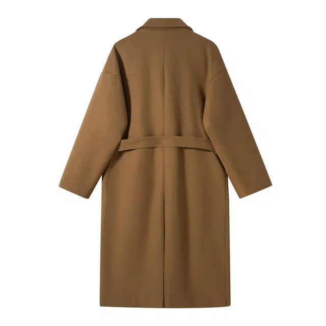 寻星记 纯色复古中长款韩系加厚保暖宽松过膝大衣 男女同款