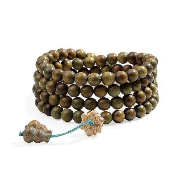 【普陀山官方已祝福】 普陀山文创 好运莲莲新中式文玩有钱花莲花盘玩佛珠 礼盒装 绿檀 手串 男女同款情侣款