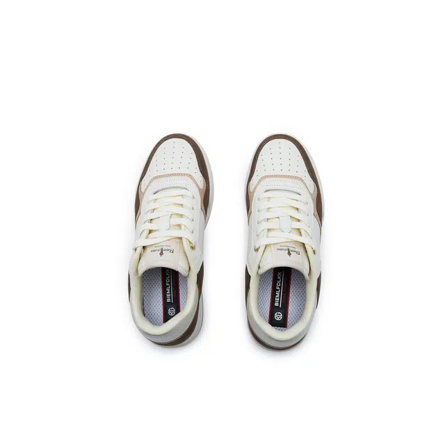 比音勒芬 牛皮革 时尚复古拼色休闲 低帮 板鞋 女款