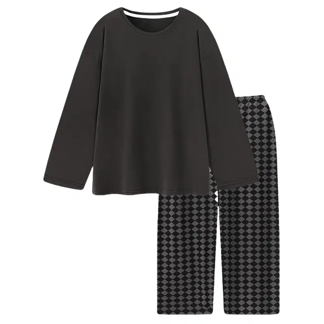 北极绒 柔软舒适亲肤透气吸湿排汗长袖长裤睡衣套装 男款 图片色