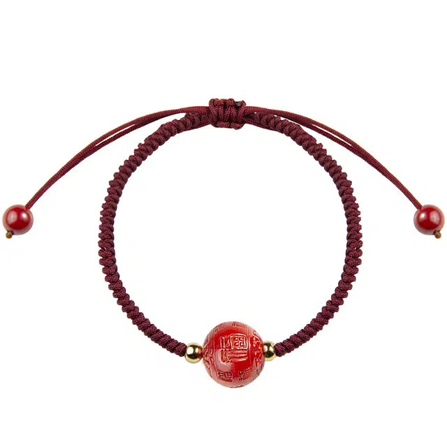 布达拉宫 六字真言转运珠 朱砂 手串 男女同款情侣款