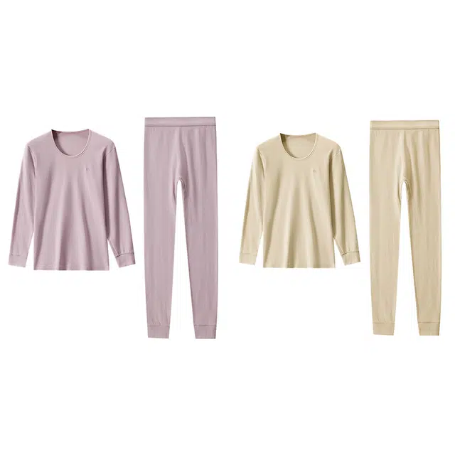 恒源祥 抑菌纯棉基础款亲肤圆领打底秋衣秋裤保暖套装 女款
