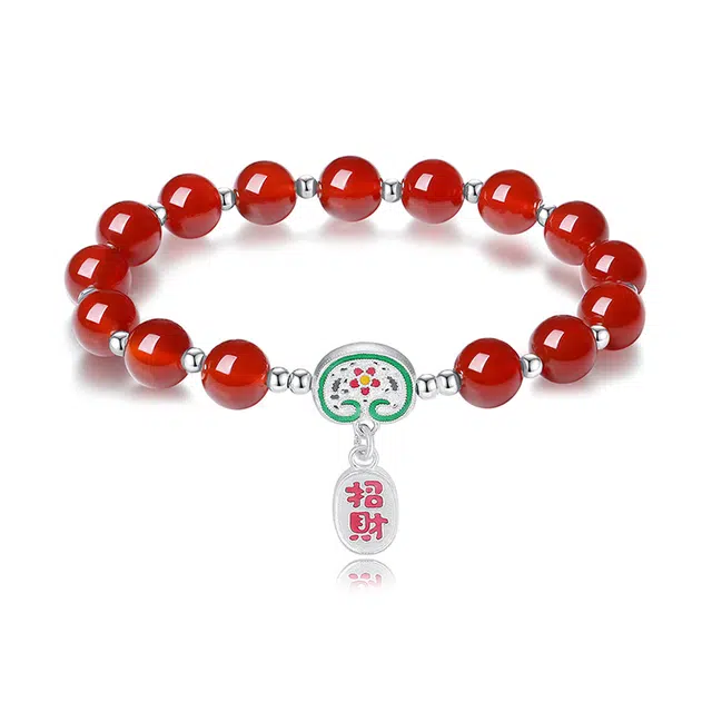 万娜 招财如意 新中式国潮复古民族风时来运转 玛瑙 手串 女款