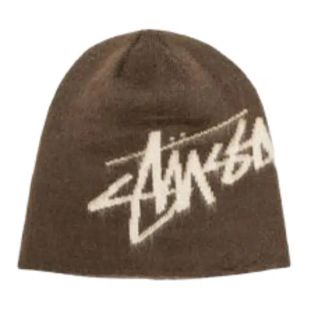 Stussy Solid Logo Acrylic Beanie Brown
