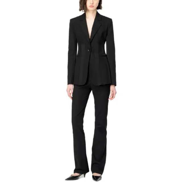 PINKO Dual-Fabric Single-Breasted Blazer