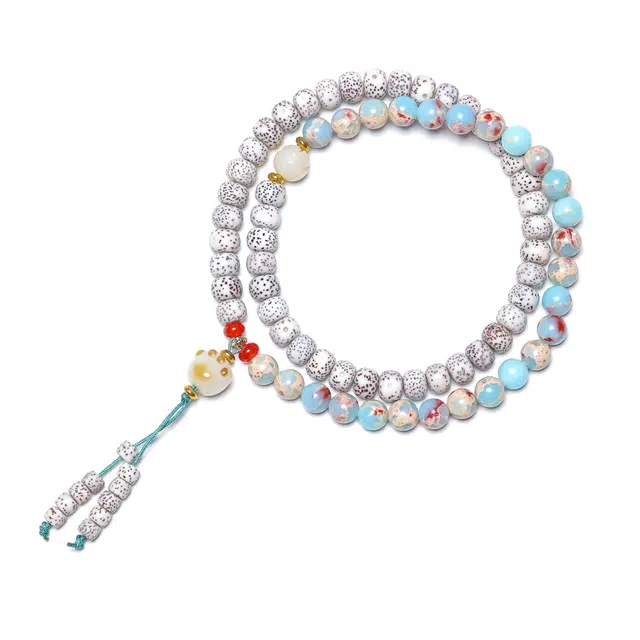 絮物 海誓山盟 招财猫爪国潮双层叠戴复古风 星月菩提 手串 男女同款情侣款