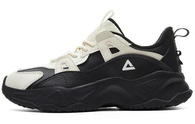 匹克 时尚舒适 减震防滑耐磨 低帮 生活休闲鞋 女款 白黑色