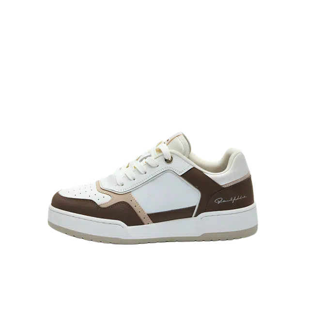 比音勒芬 牛皮革 时尚复古拼色休闲 低帮 板鞋 女款