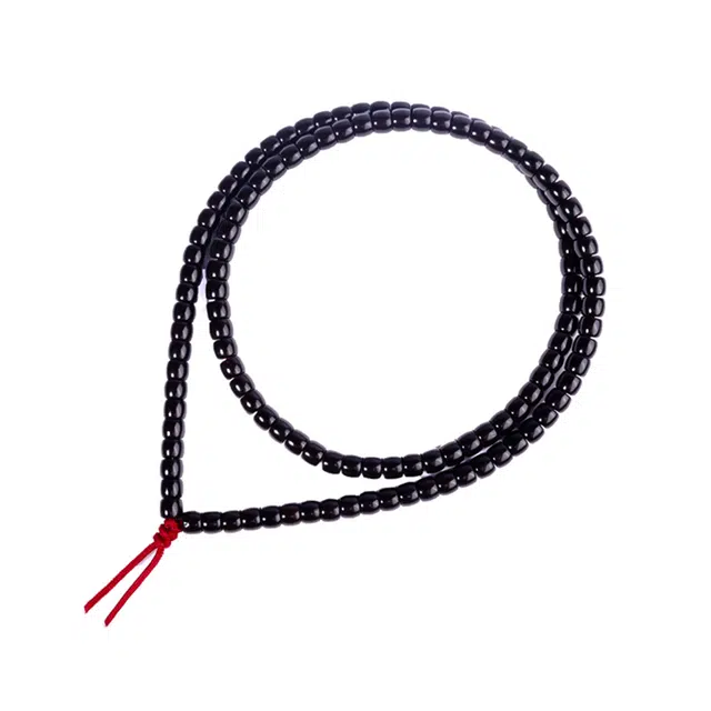 钰澜文玩 黑金素圈绕手挂脖珠串 椰蒂 手串 男女同款情侣款