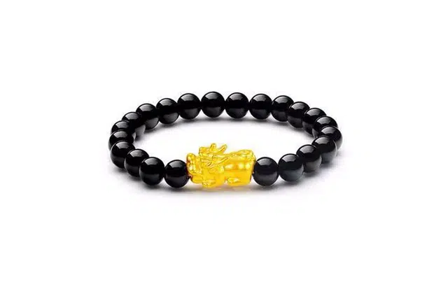 尚银福 单貔貅 国潮复古转运吉祥招财吞金兽金钱珠 琉璃 手串 女款