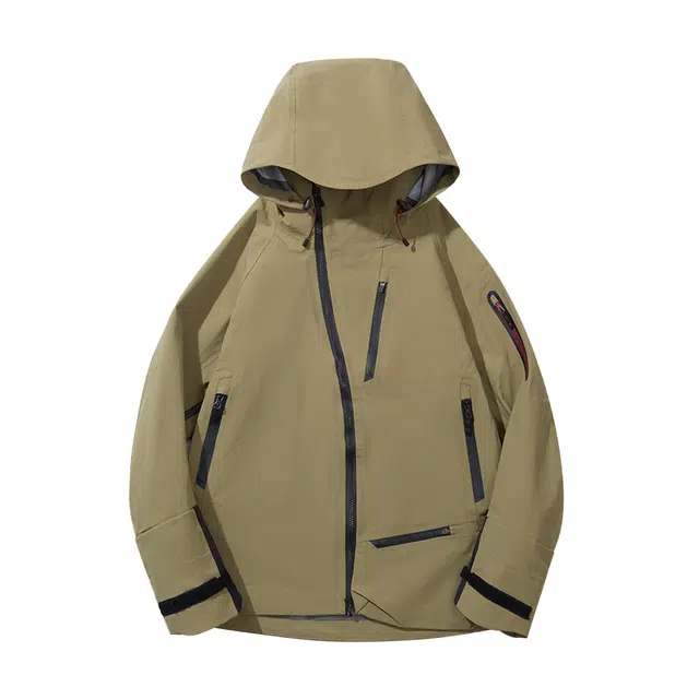 雅鹿  连帽宽松纯色外套  秋冬 防水防风冲锋衣 男女同款