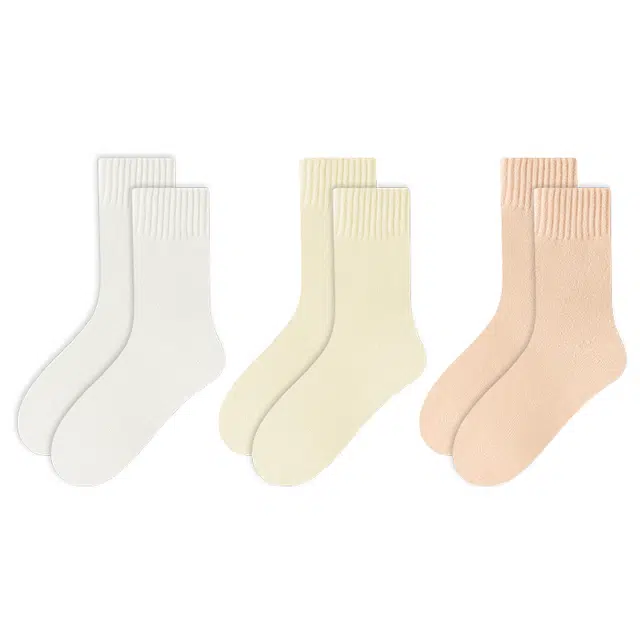 二三二三 加厚毛圈加绒地板保暖中筒袜 女款 组合装