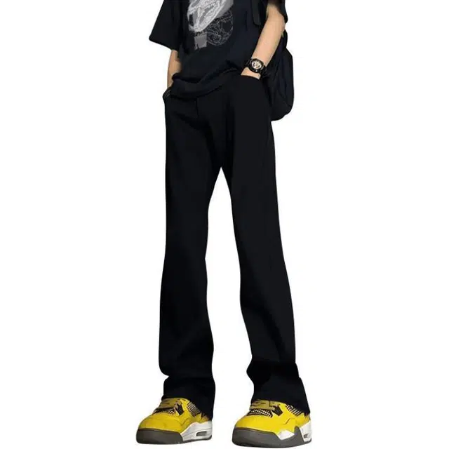 八哥 美式无性别穿搭简约基础款轻度水洗做旧复古直筒百搭弹力日常通勤修身柔软不硬高街微喇牛仔裤 男女同款