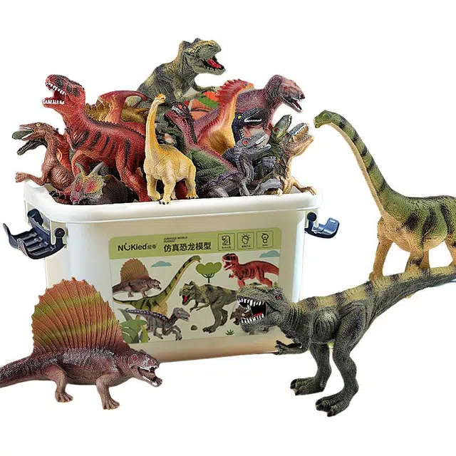 纽奇 软胶霸王龙三角龙 动物模型 成品模型