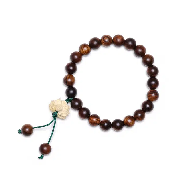 絮物 好运莲花 国潮文玩禅意单圈 花梨木 手串 男女同款情侣款