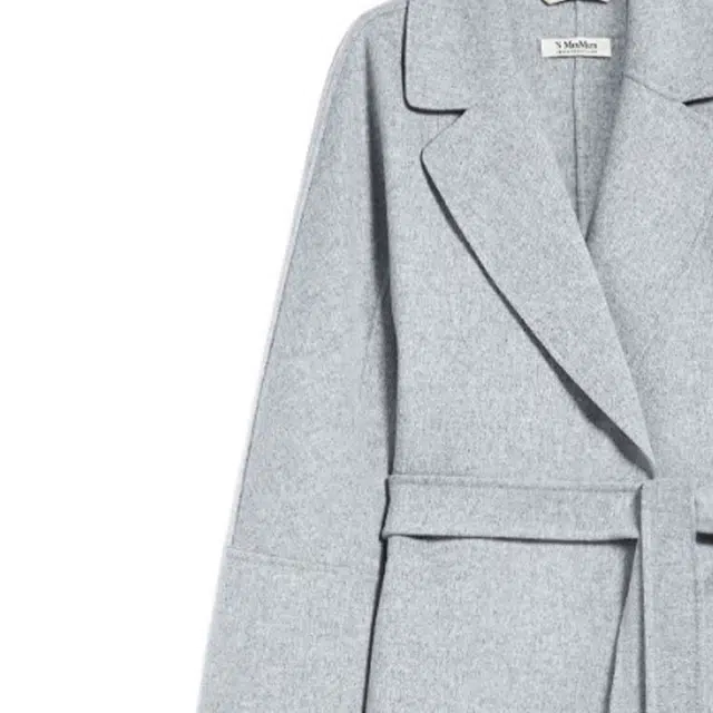 MAX MARA Long Belted Coat Gray