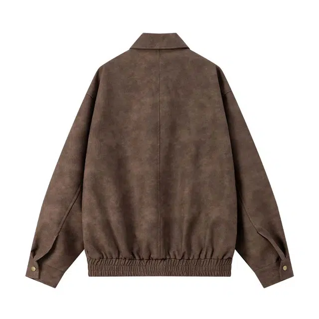 兔先森 美式复古做旧机车服宽松纯色皮衣 男女同款