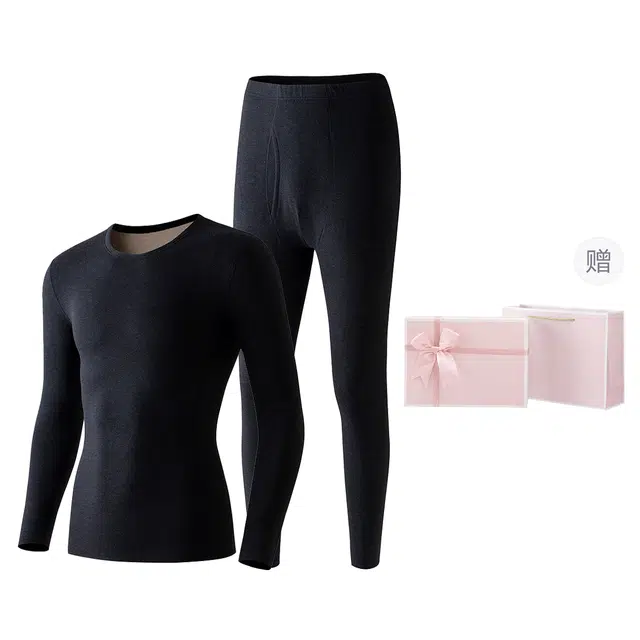 弗利少女 羊绒蚕丝发热保暖内衣加厚打底秋衣秋裤情侣保暖套装 秋冬 男女同款 礼盒装