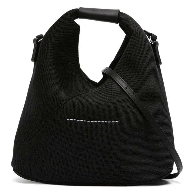 MM6 Maison Margiela Signature Stitch Leather Bag Black