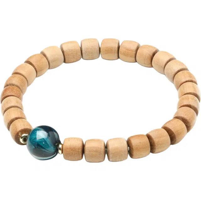 三檀小舍 国风国潮 新中式招财纳福转运招财老料 檀木 手串 男女同款情侣款