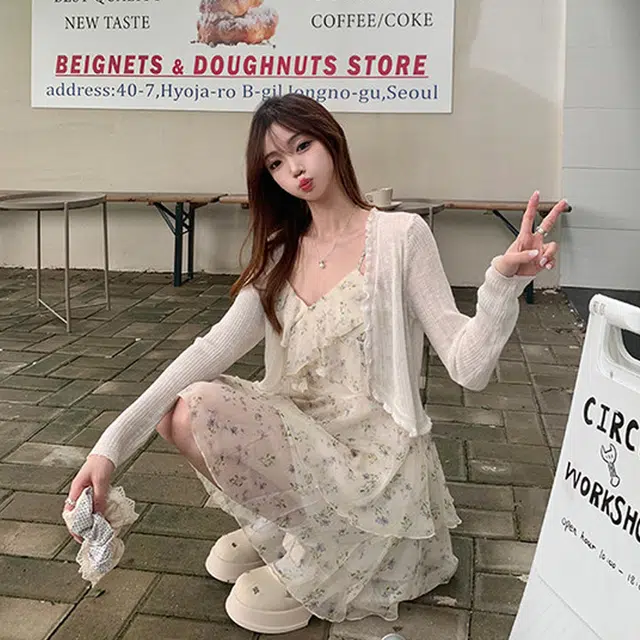 松本丧丧 纯色竖条坑纹新款夏季薄开衫上衣长袖慵懒弹力百搭 女款
