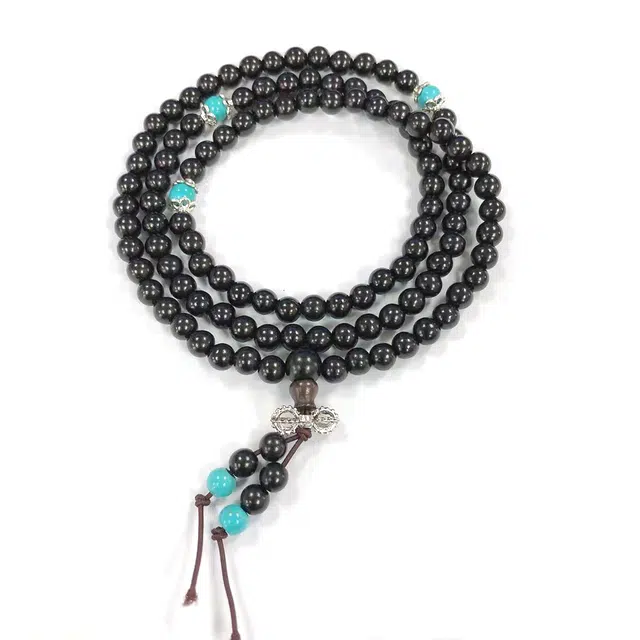 京华录 大气典雅宫廷风手持盘玩念珠 新中式文玩复古民族风多圈本命年转运高级感 国风韵味精致吉祥如意 黑檀 手串 男女同款情侣款