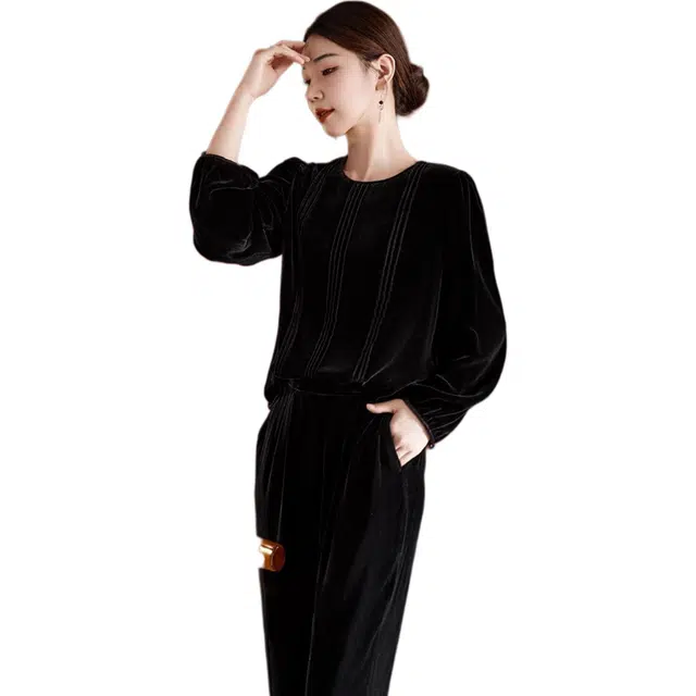 水墨佳人 圆领宽松套头长袖卫衣 女款