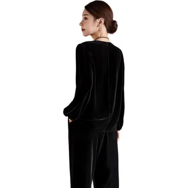 水墨佳人 圆领宽松套头长袖卫衣 女款