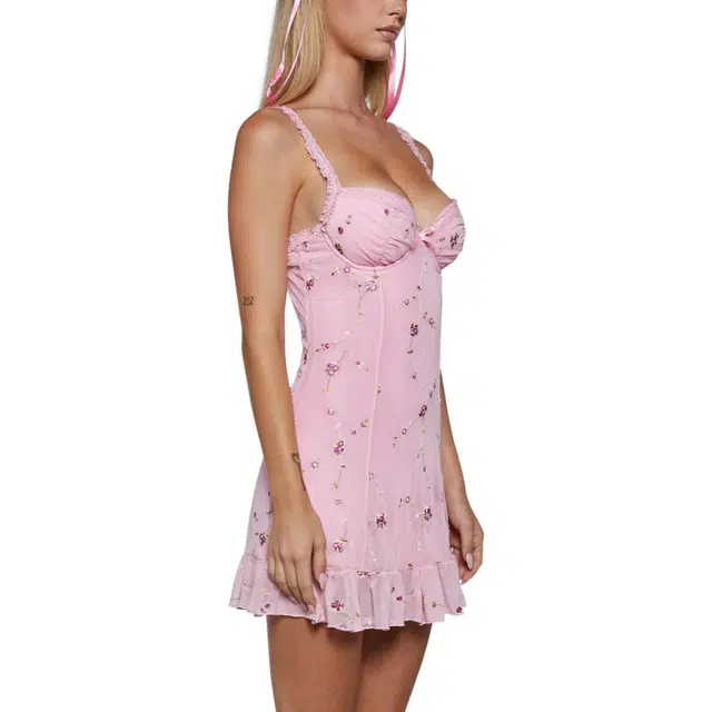Dolls Kill Sugar Thrillz I'm Baby Mini Slip Dress