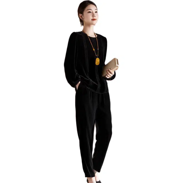 水墨佳人 圆领宽松套头长袖卫衣 女款