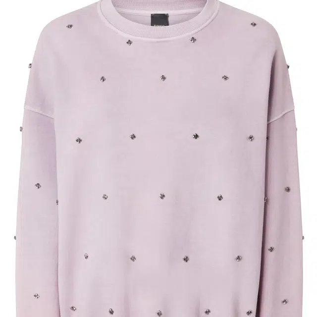 PINKO SS24 Applique Crewneck Sweatshirt Pink