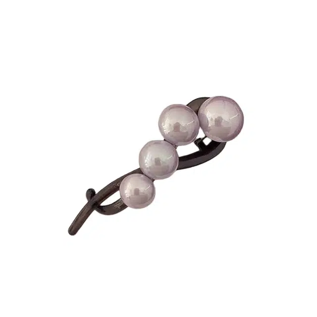 水中玉 珍珠盘发一字扭扭夹后脑勺鲨鱼夹子头饰高级感抓夹 亚克力 发夹 女款