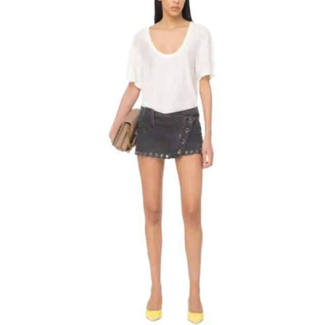 PINKO Slub Linen T-Shirt T