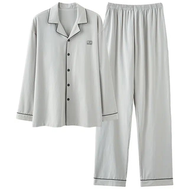 帕兰朵 简约翻领开衫家居服睡衣套装 男款
