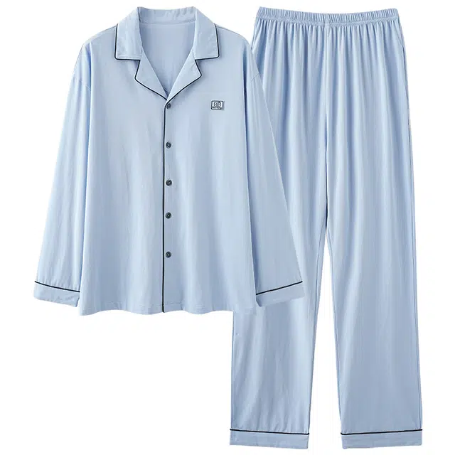 帕兰朵 简约翻领开衫家居服睡衣套装 男款