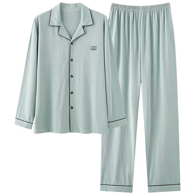 帕兰朵 简约翻领开衫家居服睡衣套装 男款