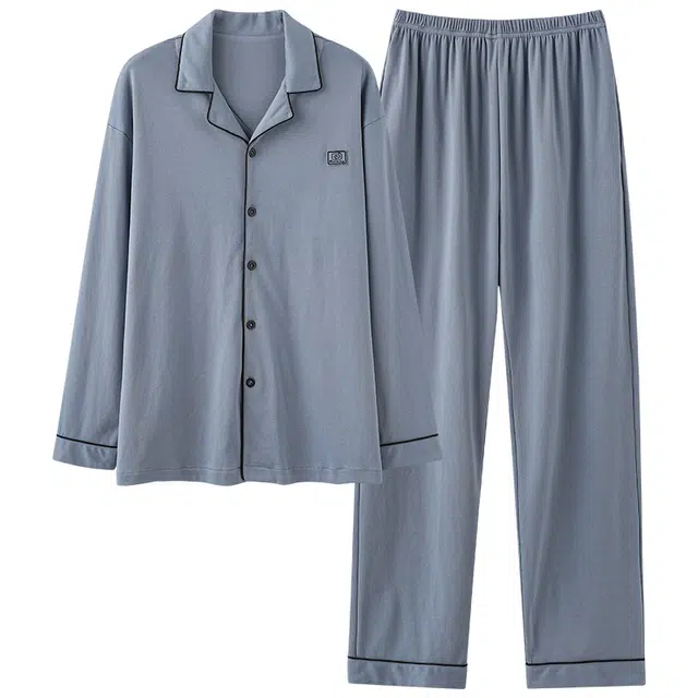 帕兰朵 简约翻领开衫家居服睡衣套装 男款