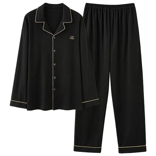 帕兰朵 简约翻领开衫家居服睡衣套装 男款